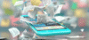 Smartphone screen exploding with digital news articles and information overload, showcasing chaos of modern communication