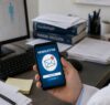 Arzt liest Newsletter