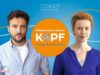 Preisgekrönte Kampagne "Willkommen in meinem Kopf" von TAKEDA. Porträt eines Mannes und einer Frau vor blauem Hintergrund.