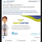 Der Dentalfachhandel dental EGGERT hat den Dentocopter auf Facebook beworben. ©Screenshot